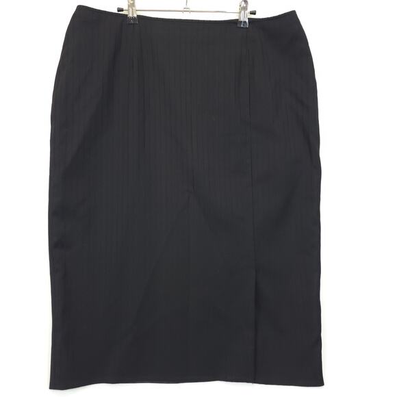 Apostrophe Pencil Skirt Women 16W Black Striped Classic Back Zipper Office - Picture 1 of 11
